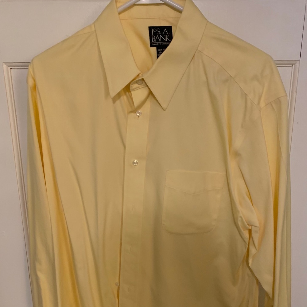 Jos A Bank butter yellow button down shirt